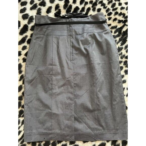 H&M Pencil Gray Belted Skirt Professional Midi Skirt Office Wear,‎ Career - Picture 7 of 8